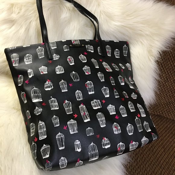 SOLD! Kate SPADE BON SHOPPER Large Birdcage Tote - Picture 3 of 16